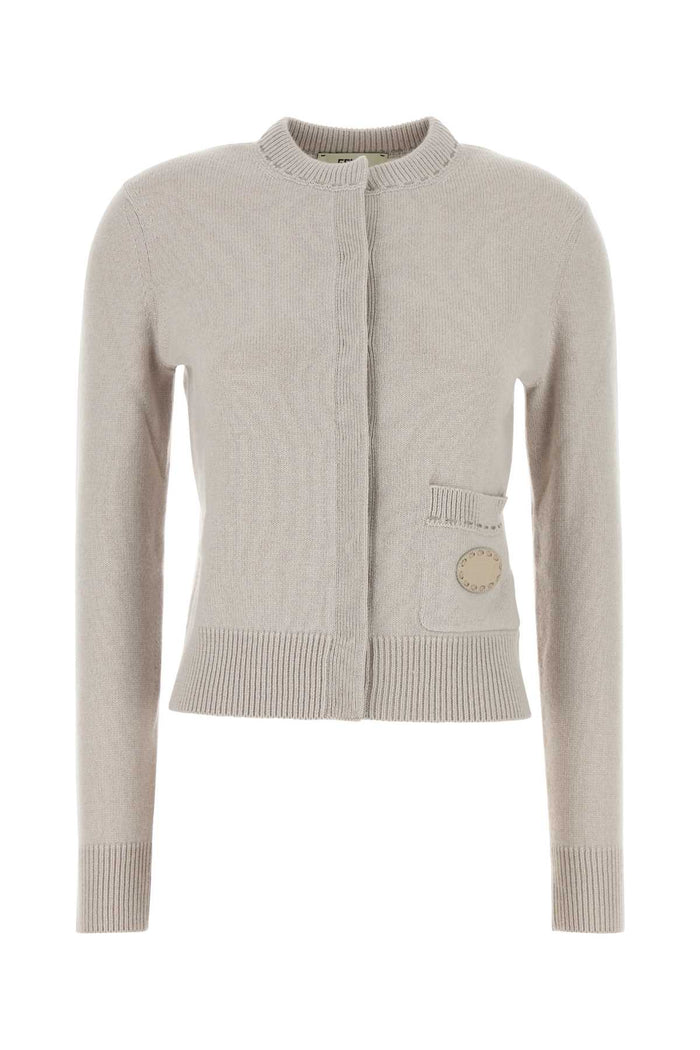 Cappuccino Cashmere Cardigan Grey Exterior: Maglieria