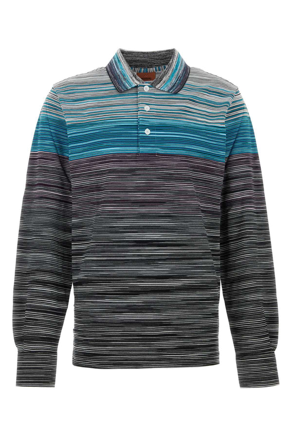 Missoni 100% Cotton polo shirt in blue