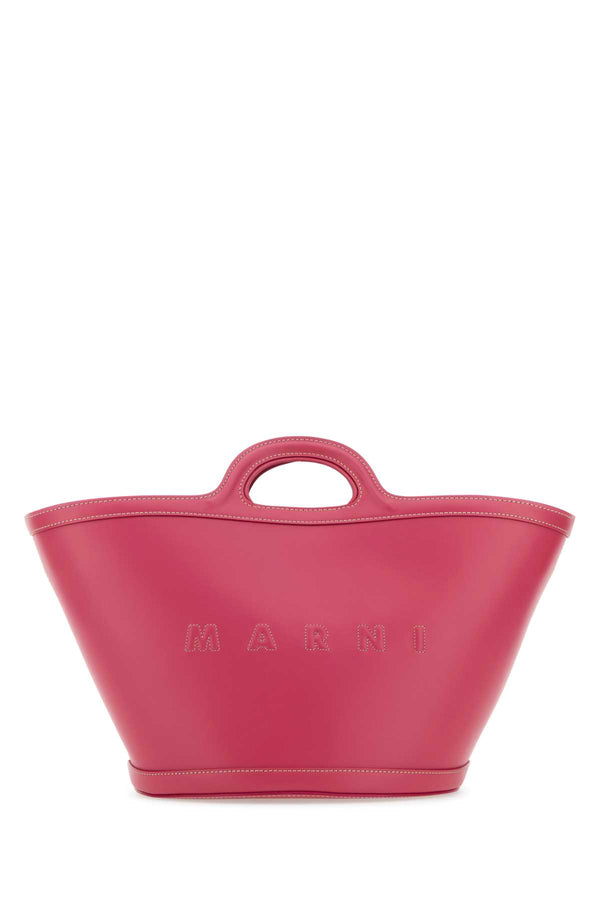 Marni Exterior: 100% Bovine leather; Lining: 100% Cotton top handle bag in pink