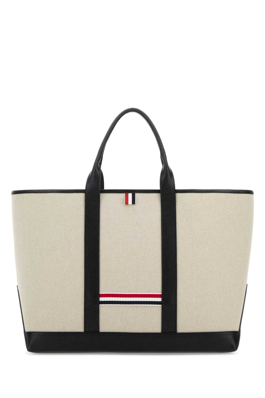 Thom Browne Exterior: 100% Cotton tote bag in beige