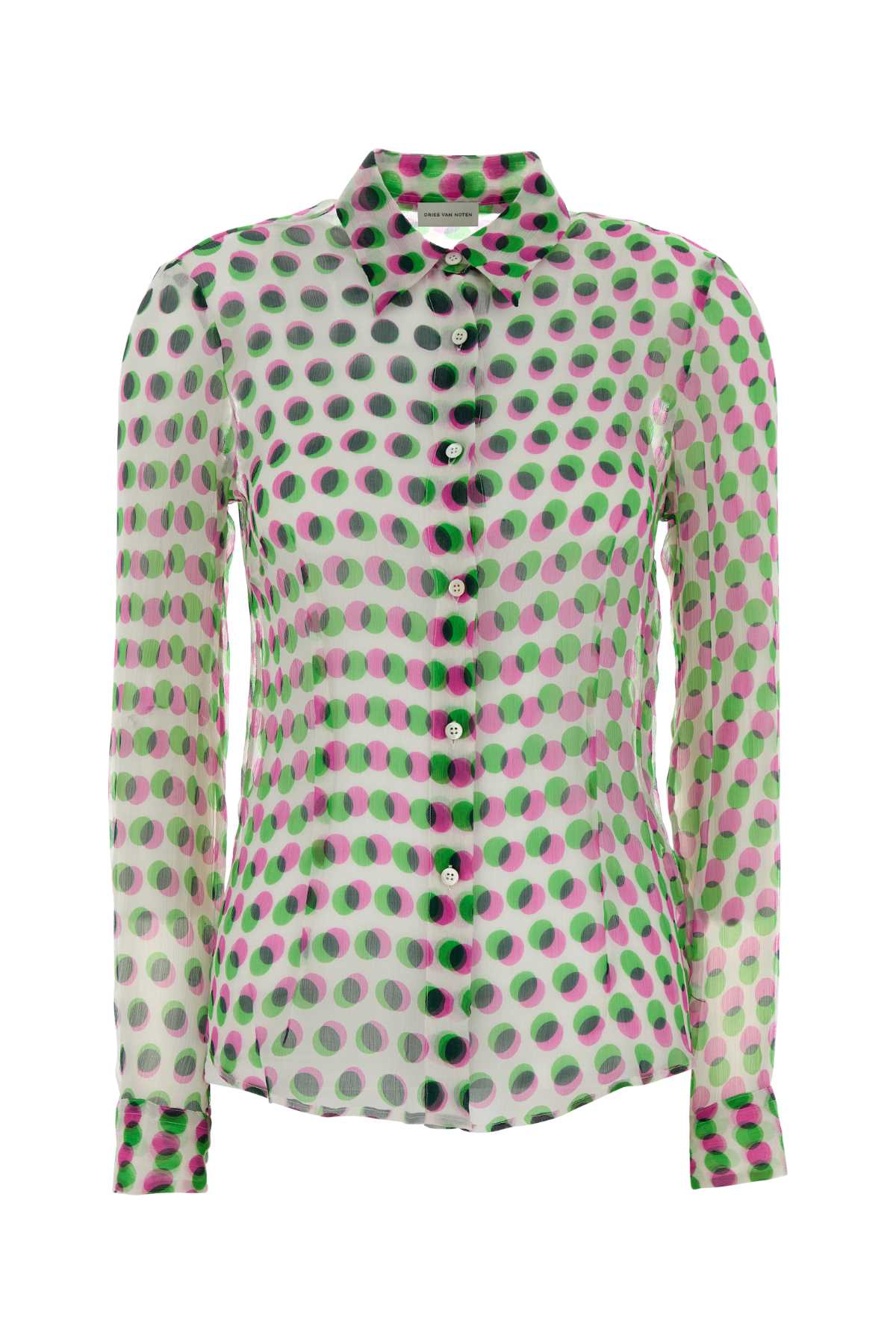 Printed Chiffon Cloudy Shirt Ecru Exterior: Silk Camicie