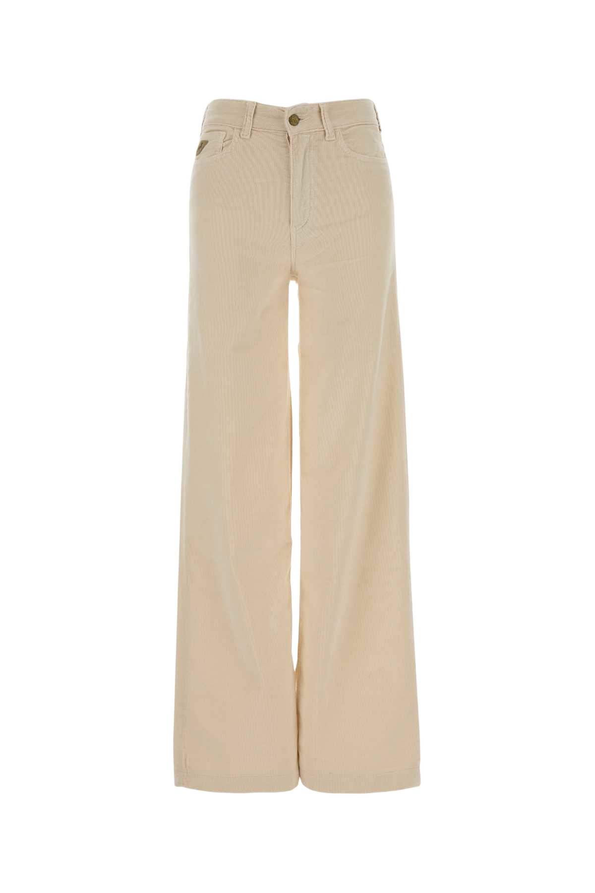 Ivory Stretch Corduroy Mistral Palazzo Pant Ecru Jean
