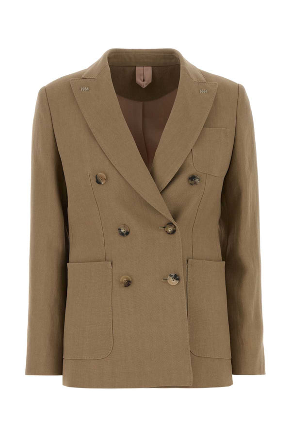 Max Mara Exterior: 100% Hemp blazer in beige