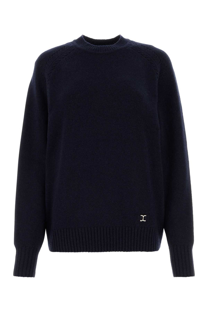 Midnight Blue Cashmere Blend Oversize Sweater Iconicnavy Exterior: Wool Maglieria