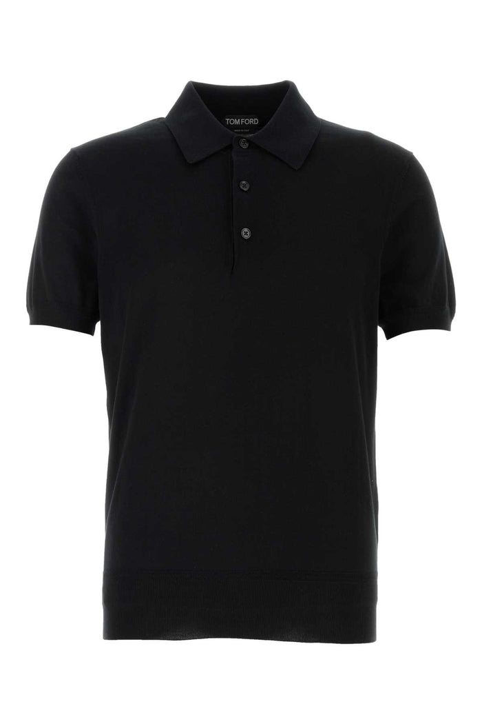 Black Cotton Polo Shirt