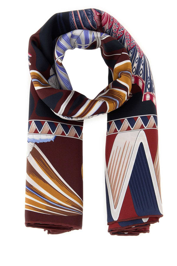 Ferragamo Navyplum Silk scarf in navy