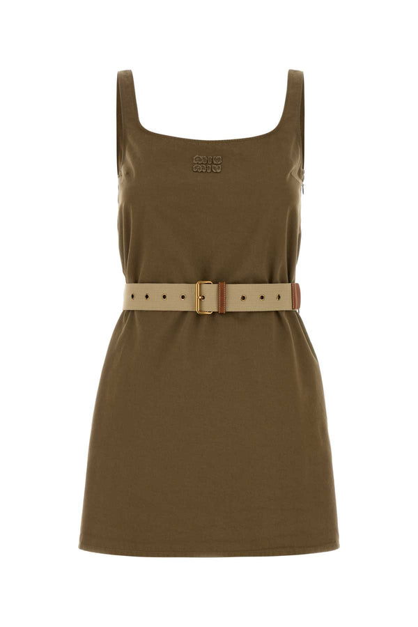 Miu Miu 100% Cotton dress in khaki