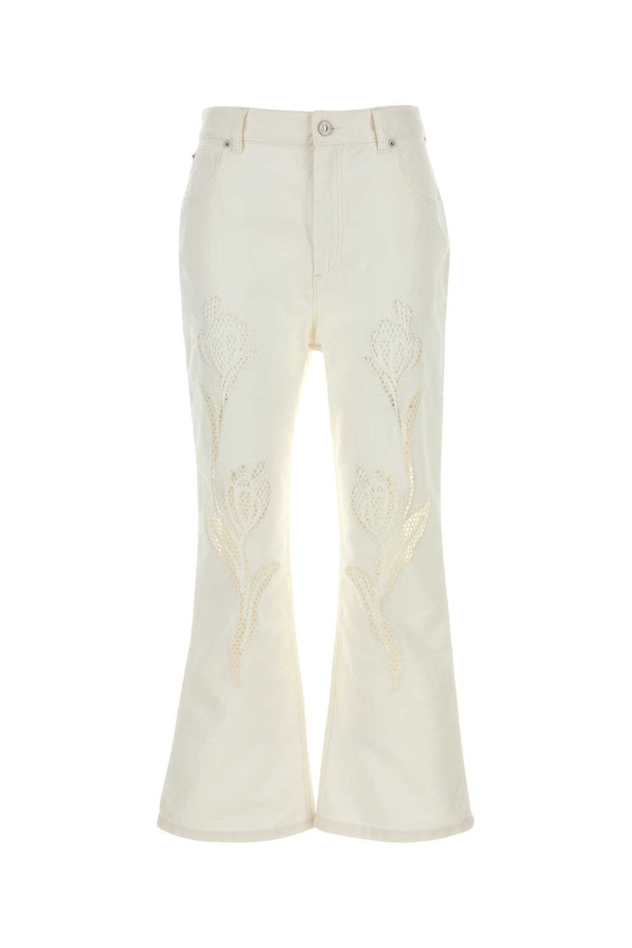 White Denim Jeans Naturalwhite Exterior: Cotton Pantaloni