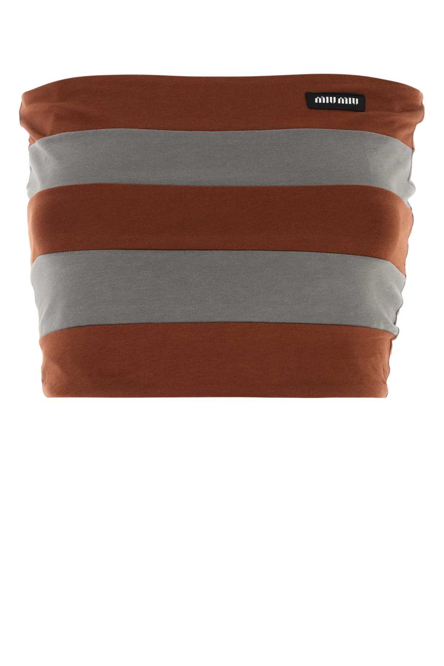 Embroidered Cotton Crop-Top Ferrotabacco Exterior: Maglieria