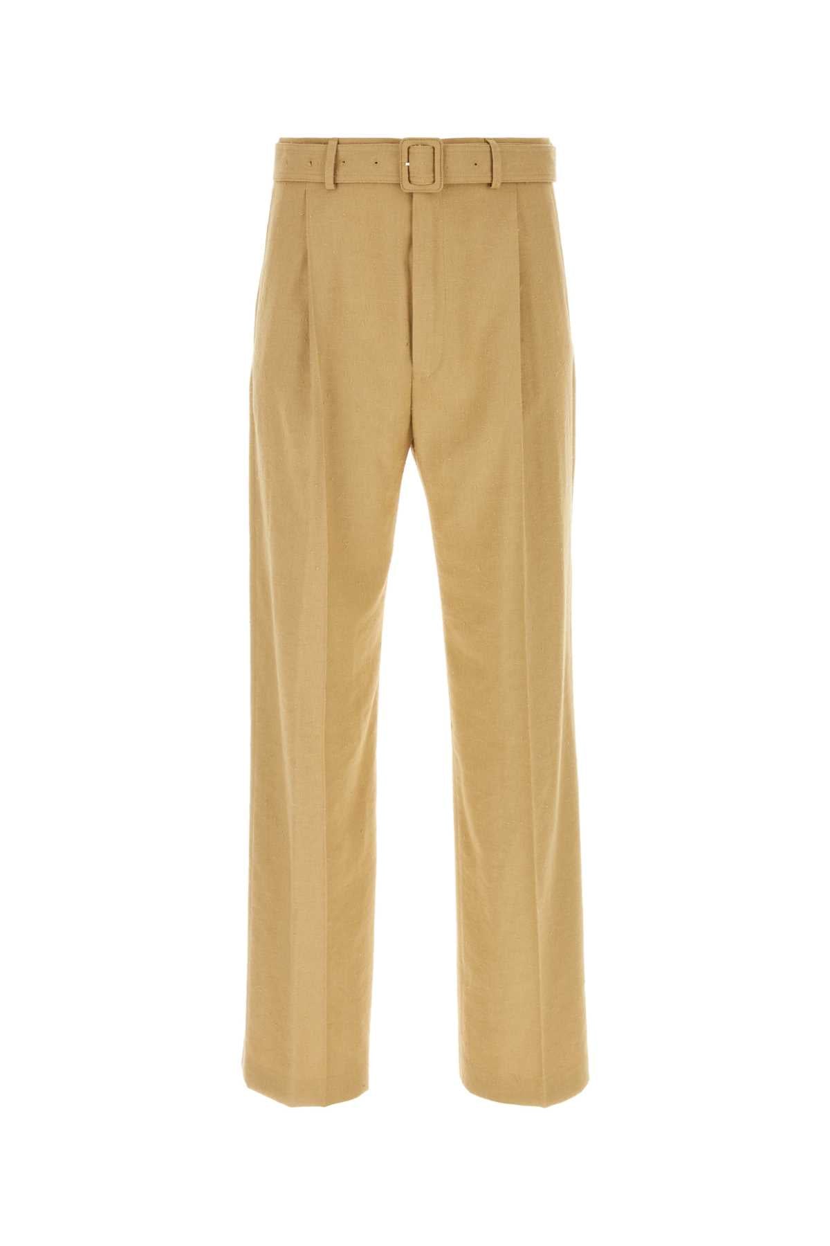 Camel Viscose Blend Pant Exterior: Polyester Pantaloni