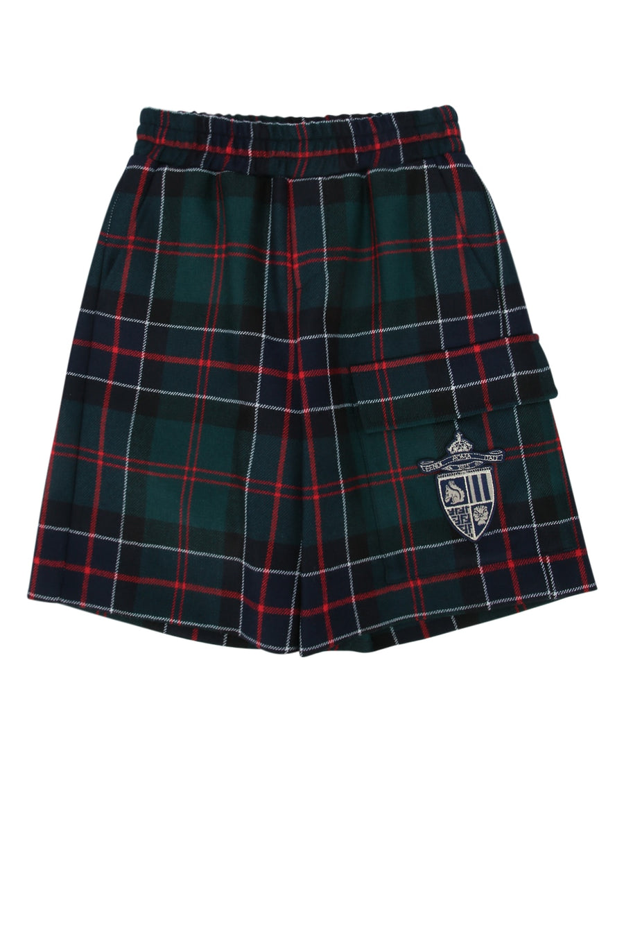Fendi Kids Tartan 100% Wool bermuda in green