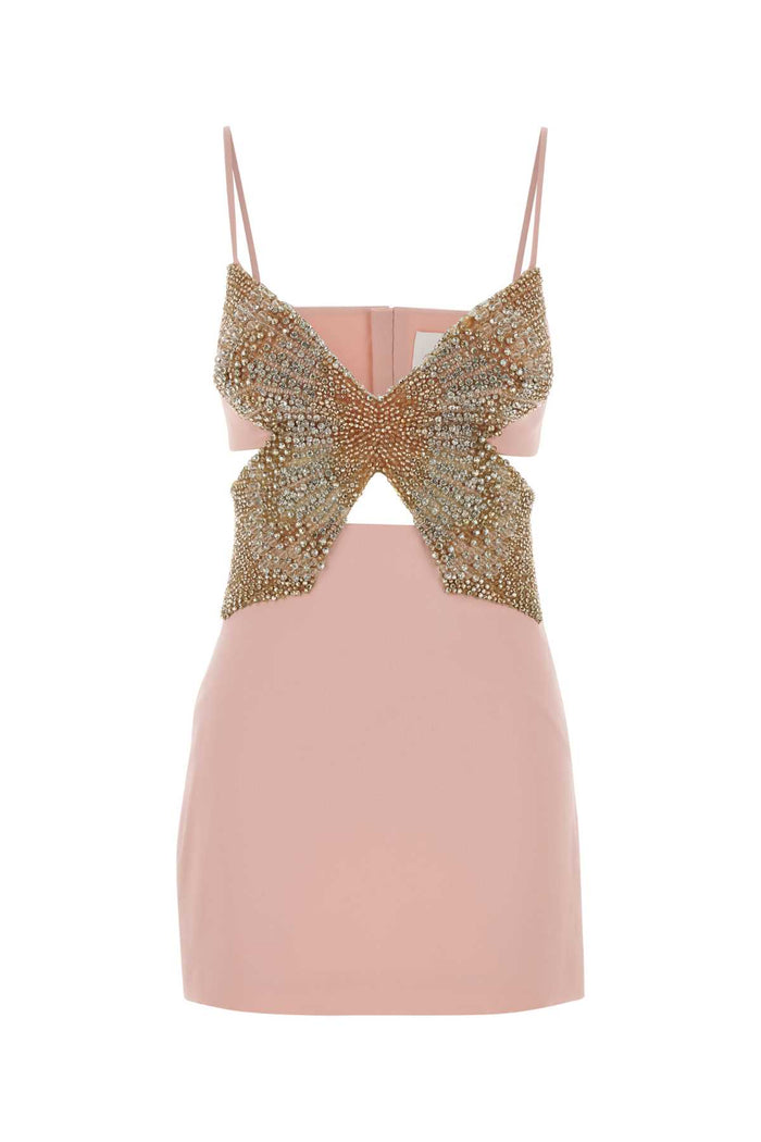 Pastel Pink Crepe Zilia Mini Dress Makeup030 Abiti