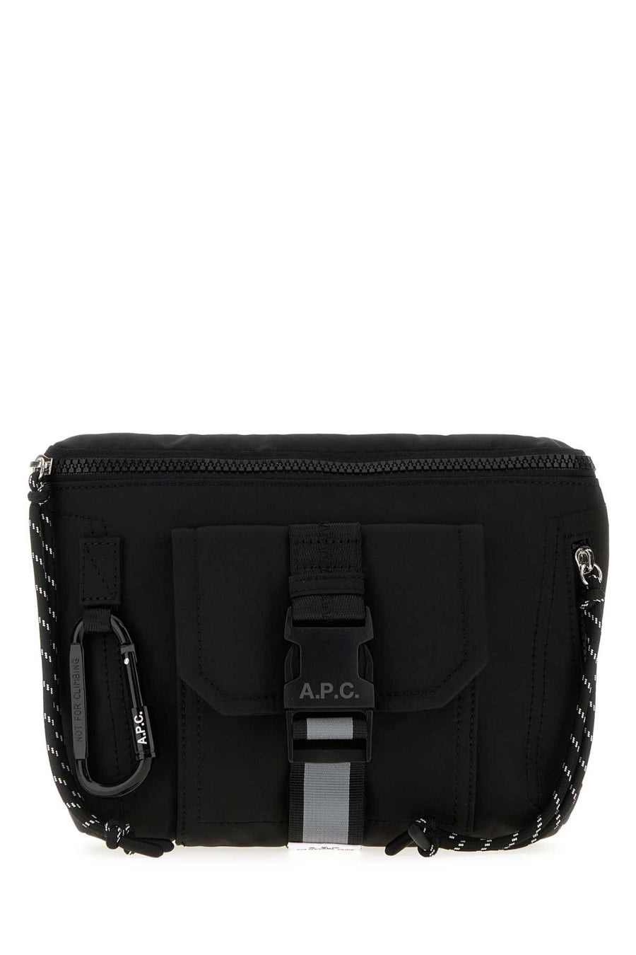 A.P.C. Trek Exterior: 100% Nylon. Lining: 100% Nylon. Finishing: Silver metal belt bag in black