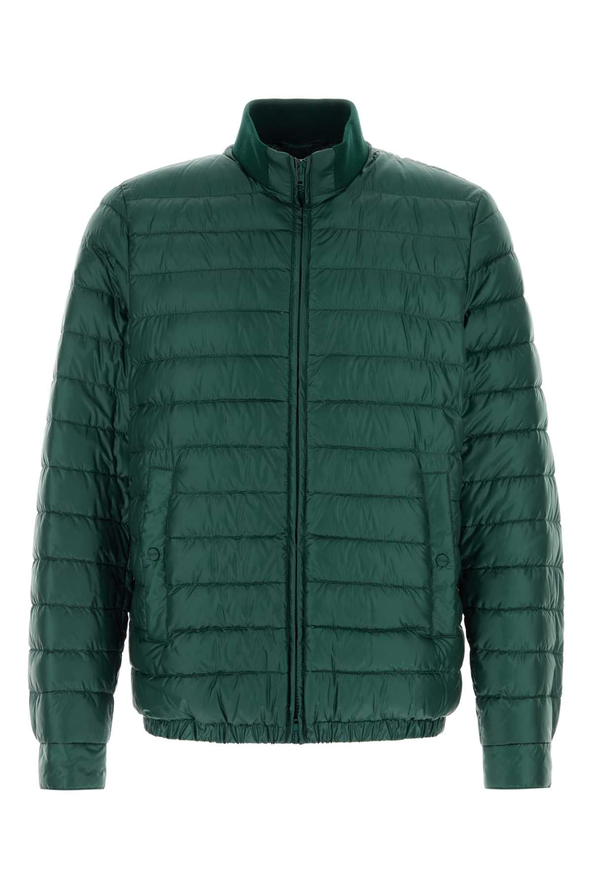 Bottle Green Nylon Down Jacket Verde Piumini