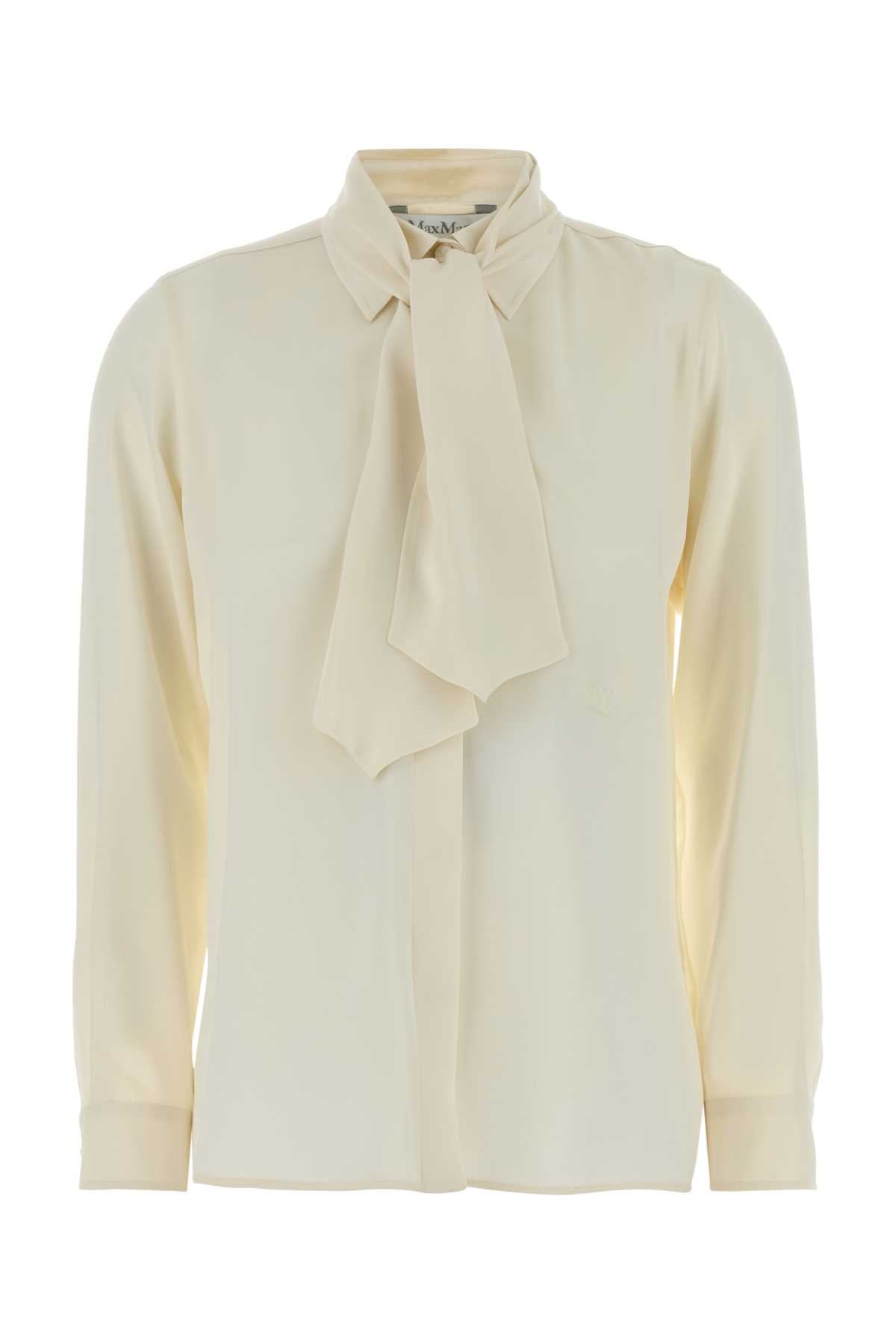 Ivory Crepe Colmo Shirt Avorio Exterior: Silk Camicie