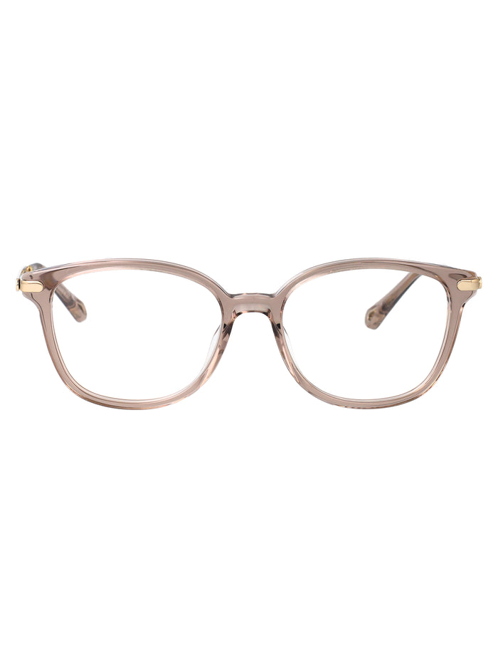 Ch0359o Brown-gold-transparent Acetate Optical