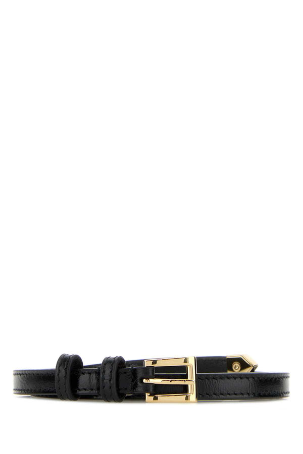 Prada Exterior: 100% Leather; Finishing: Antiqued golden metal belt in black