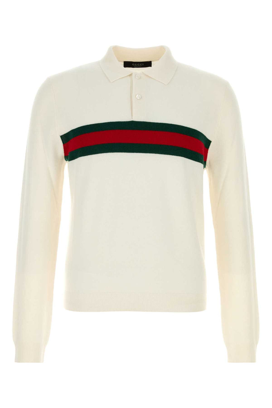 Gucci Exterior: 100% Cashmere polo shirt in white