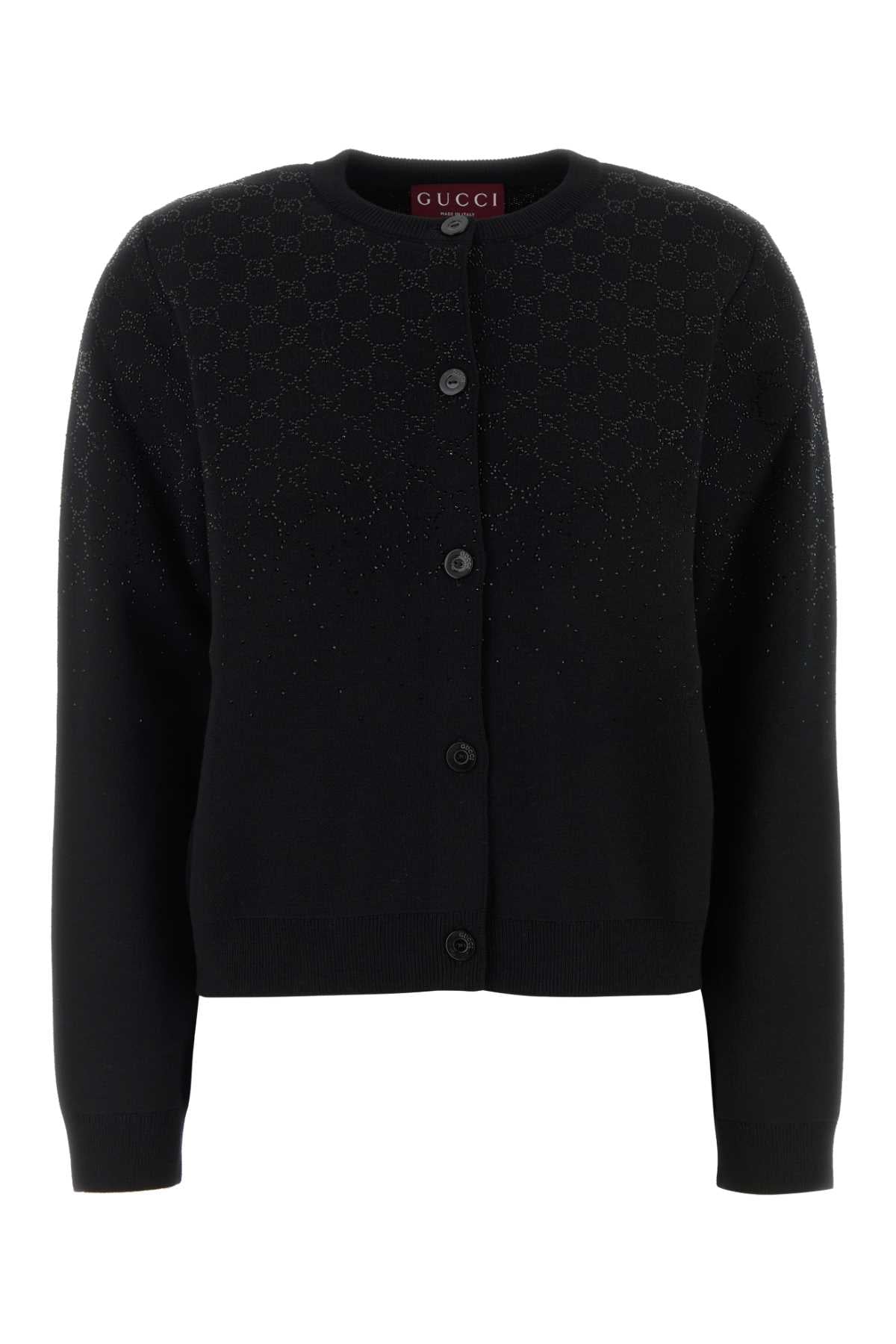 Black Wool Blend Cardigan Blackmix Maglieria