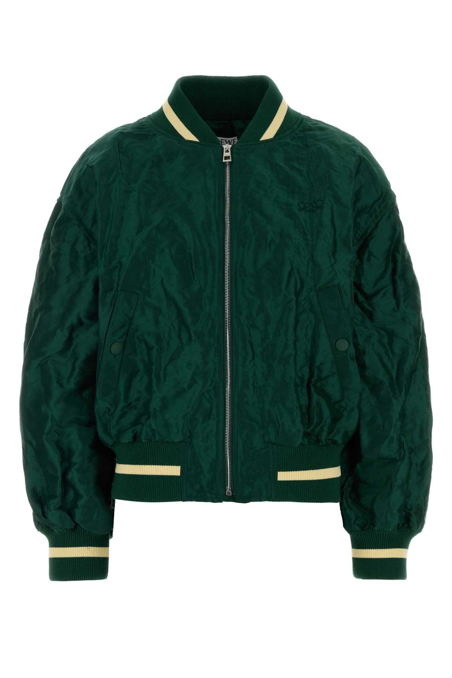 Loewe Jacket Exterior: 85% Polyester 15% Metallic fiber; Lining: 100% Nylon bomber jacket in green