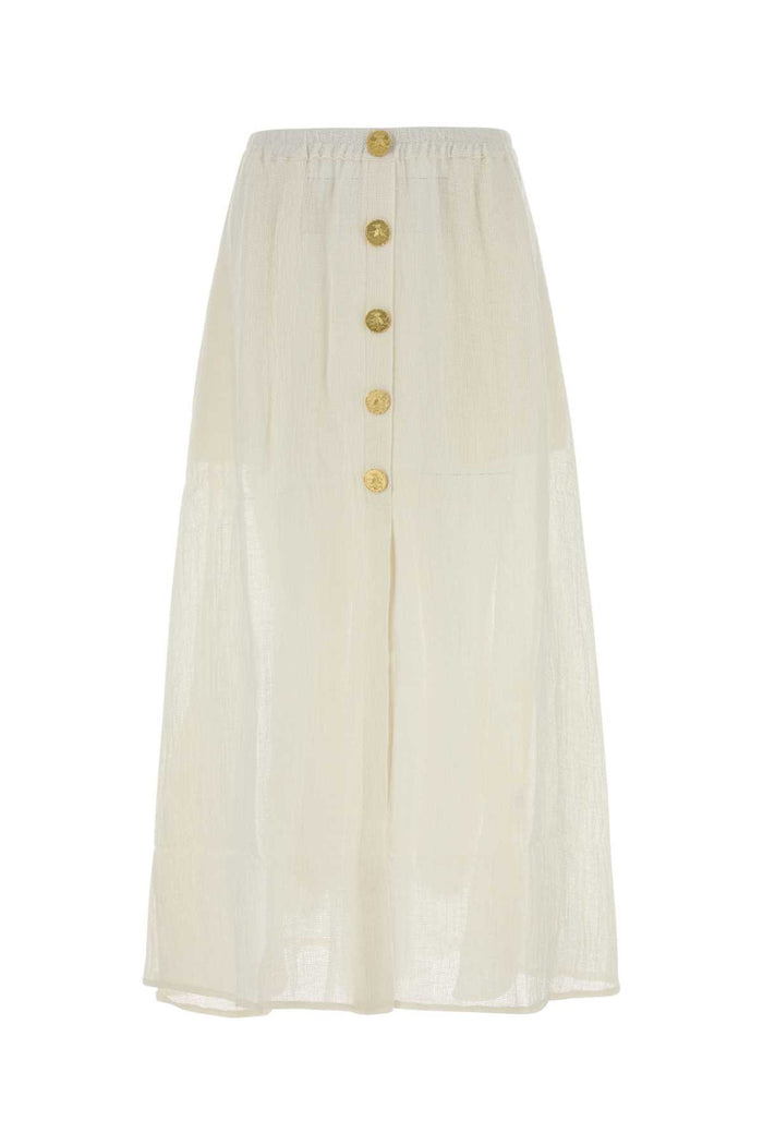 White Linen Skirt Exterior: Gonne