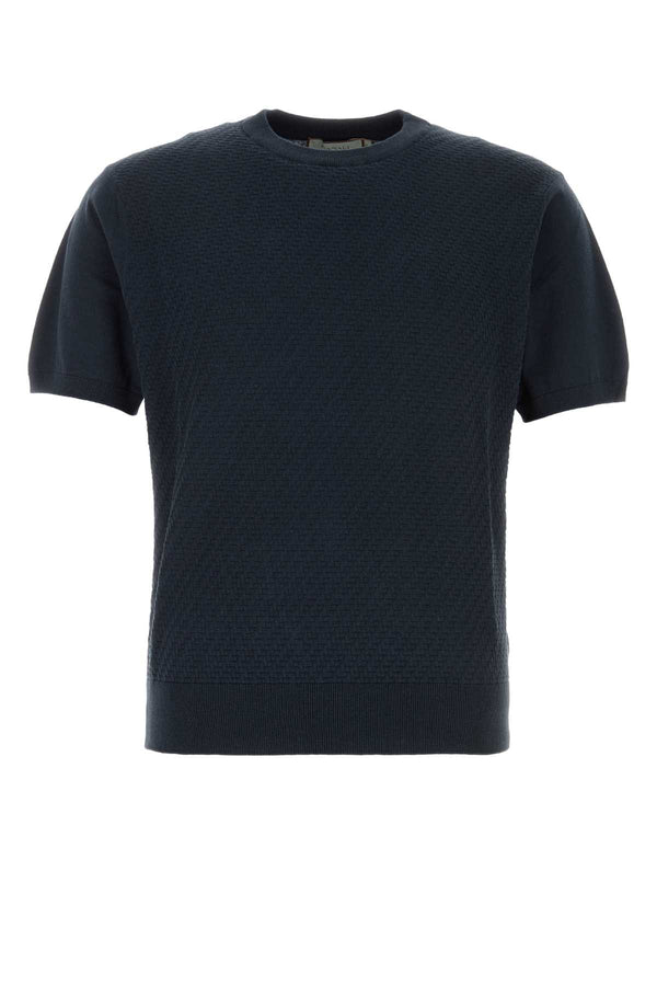 Canali Shirt 80% Cotton 20% Silk t-shirt in navy