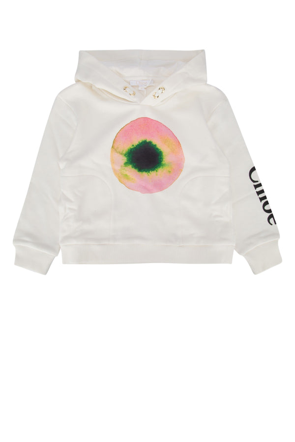 Chloe Kids 100% cotton; trimming 99% cotton 1% elastane; lining 100% cotton sweatshirt in white