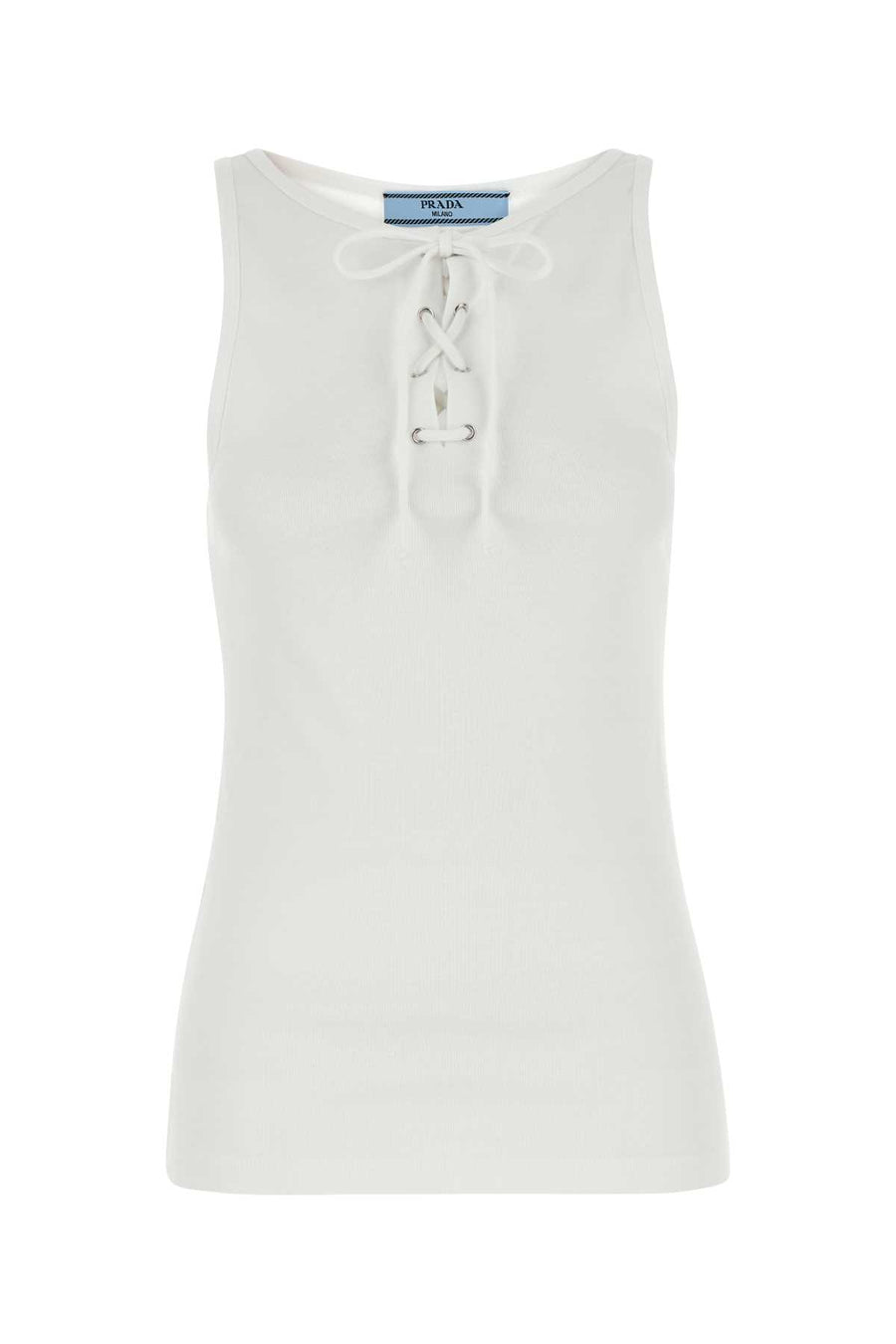 Prada 100% Cotton tank top in white