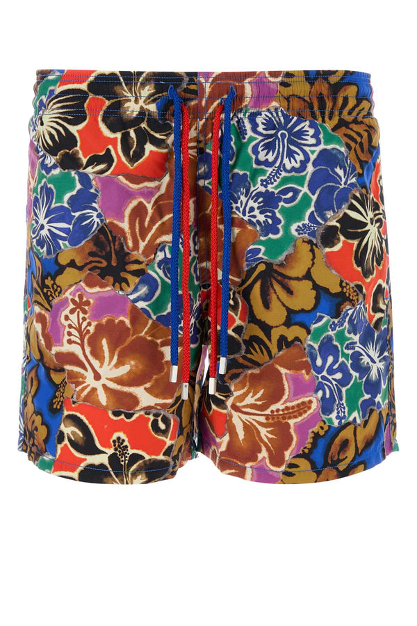 Palm Angels X Vilebrequin Bagno Exterior: 100% Recycled nylon swim shorts in multicolor