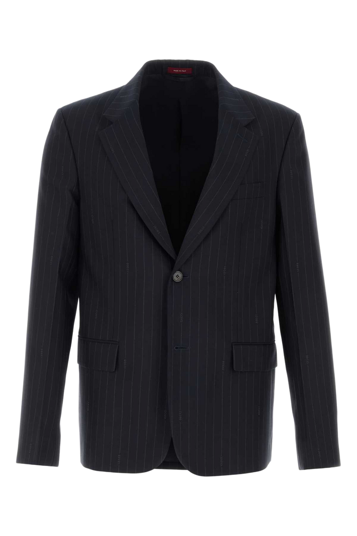 Embroidered Wool Blazer Bluegrey Giacche E Gilet