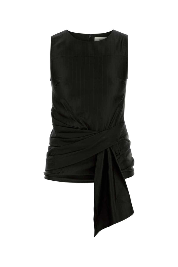 Loulou De Saison 54% Viscose 46% Silk tank top in black