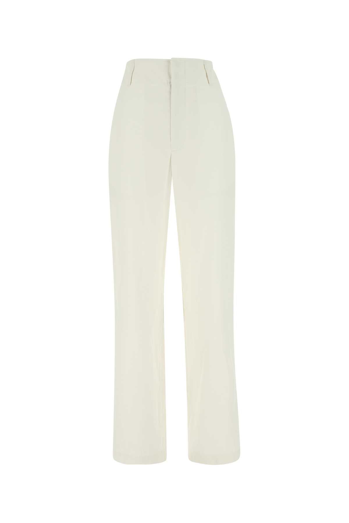 Ivory Cotton Wide-Leg Pant 2945 Exterior: Pantaloni