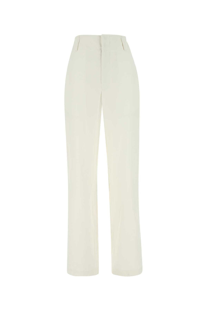 Ivory Cotton Wide-Leg Pant 2945 Exterior: Pantaloni