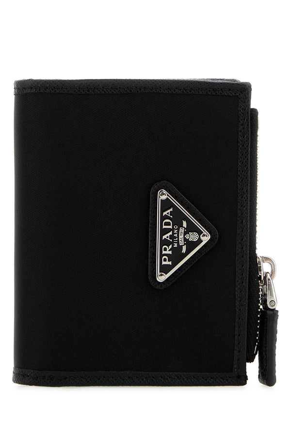 Prada Exterior: 100% Fabric; Finishing: Silver metal wallet in black