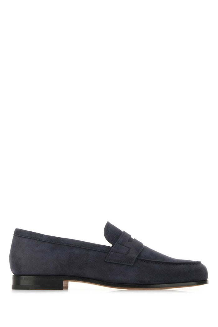 Navy Blue Leather Heswall Loafers Mocassini
