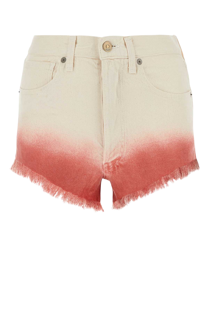 Two-Tone Denim Shorts 0327 Exterior: Cotton