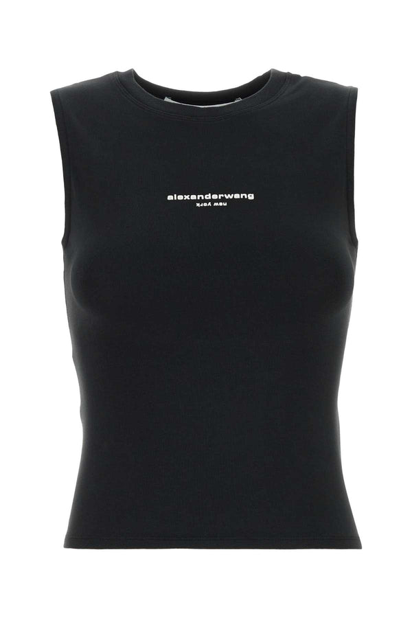 Alexander Wang 92% Cotton tank top in black