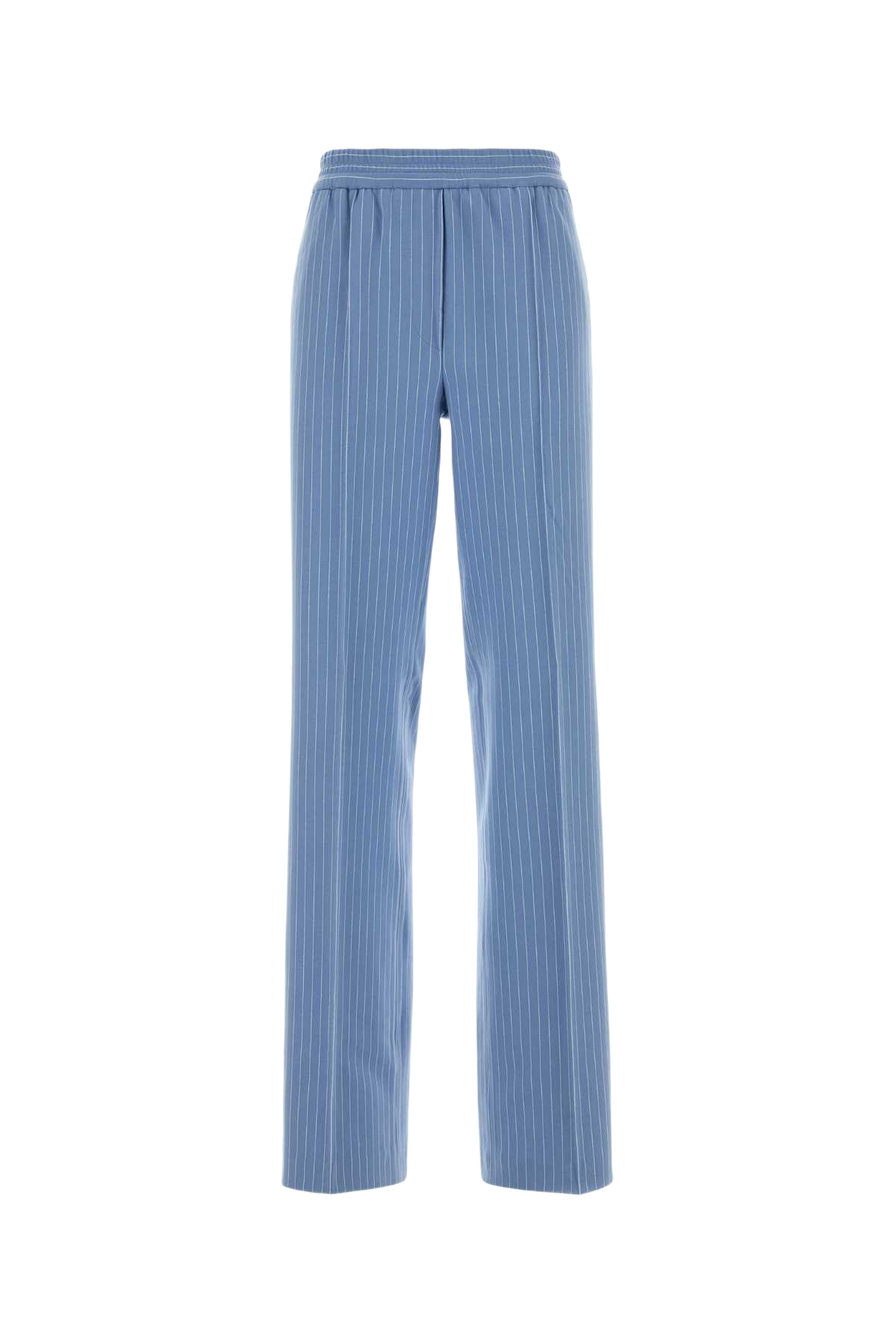 Embroidered Jersey The Jogger Pant Blue Stripes Pantaloni