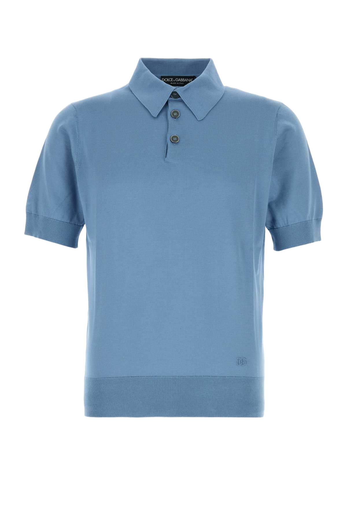 Air Force Blue Silk Polo Shirt Celeste3 Exterior