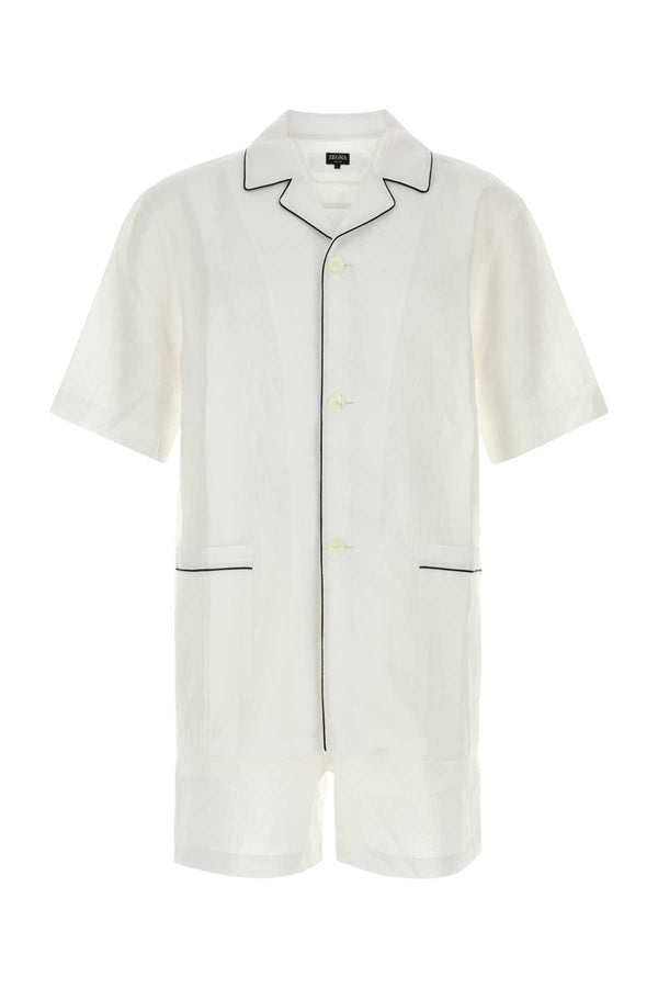 Zegna 100% Linen shirt in white