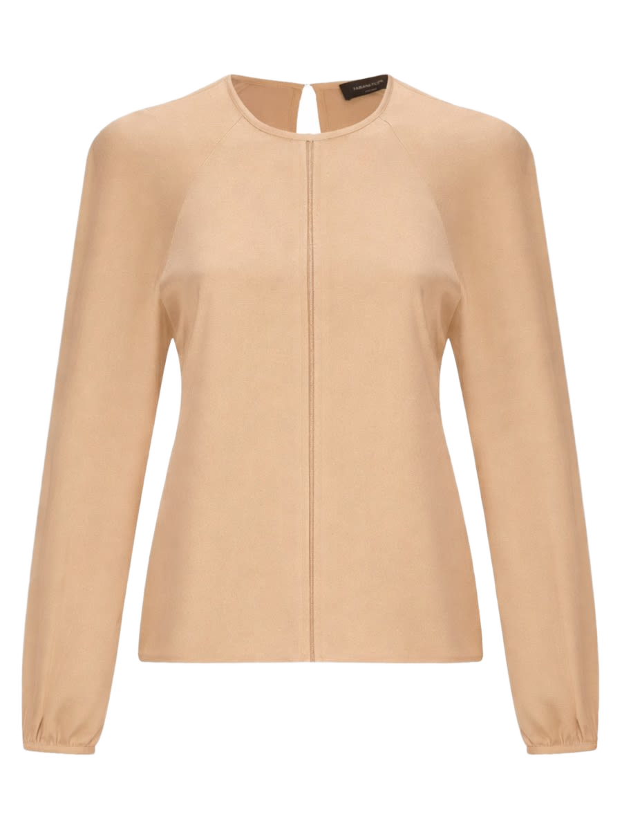 Viscose Tops. Beige Acetate
