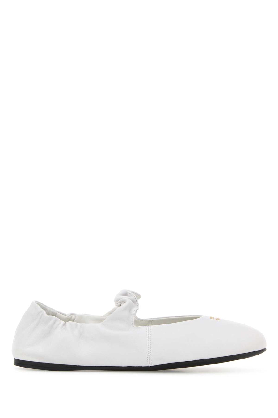 Miu Miu Exterior: 100% Nappa leather; Interior: 100% Leather; Sole: Rubber ballerina flat in white