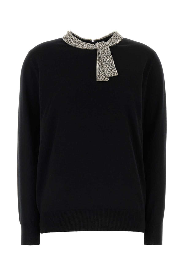 Valentino Garavani Exterior: 100% Virgin wool sweater in black