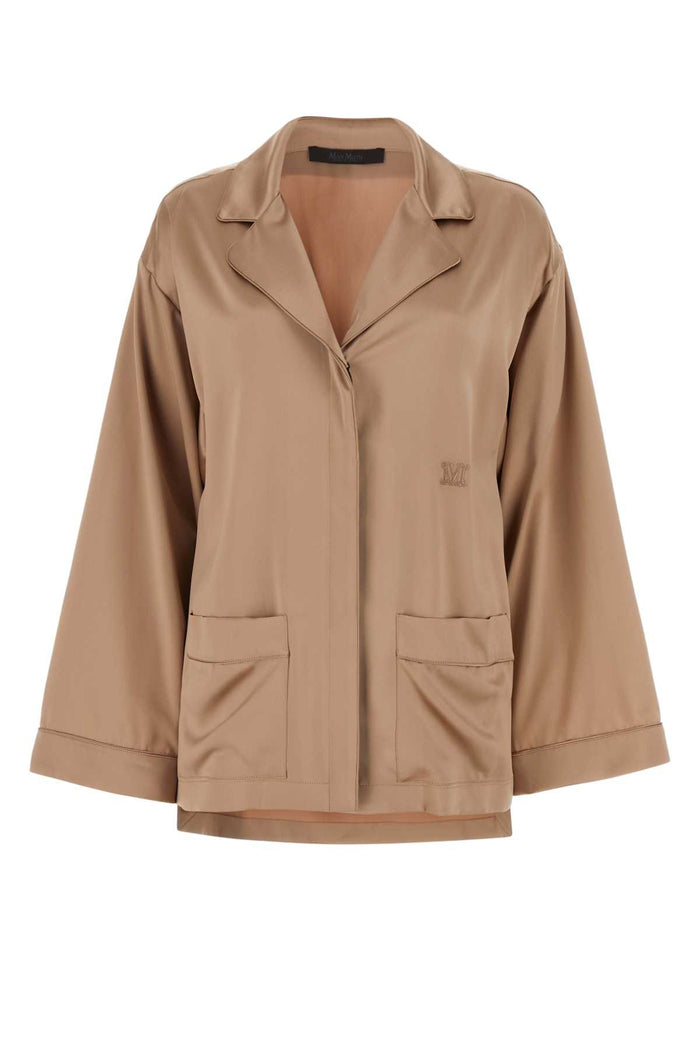 Antiqued Pink Satin Vasaio Shirt Bronzo Exterior: Silk Camicie