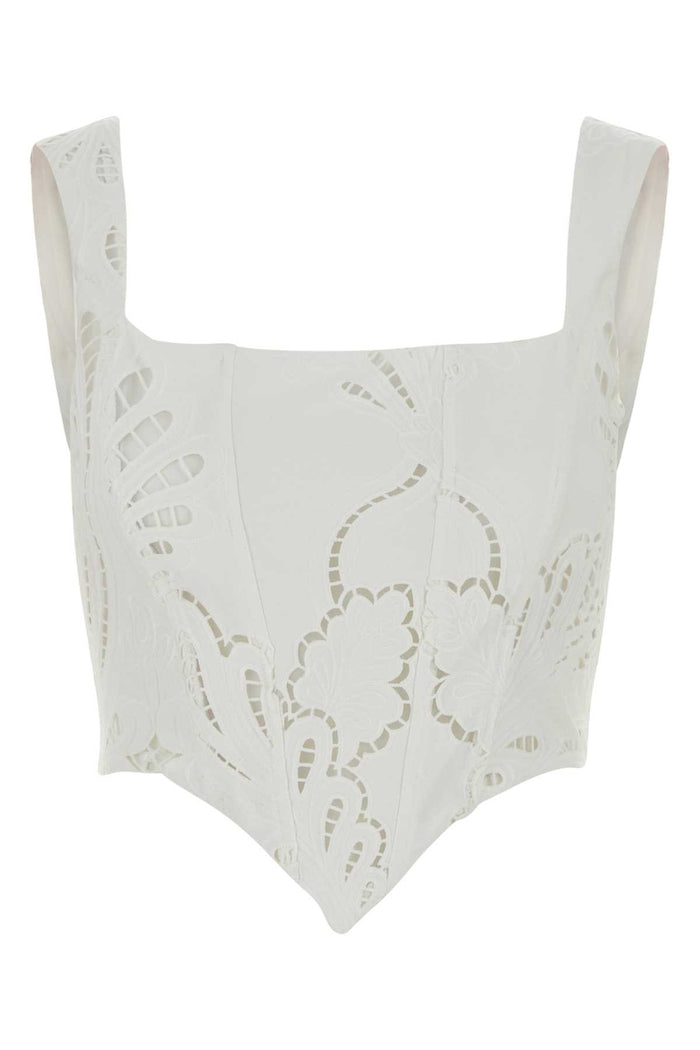 White Lace Bodice Offwhite Maglie