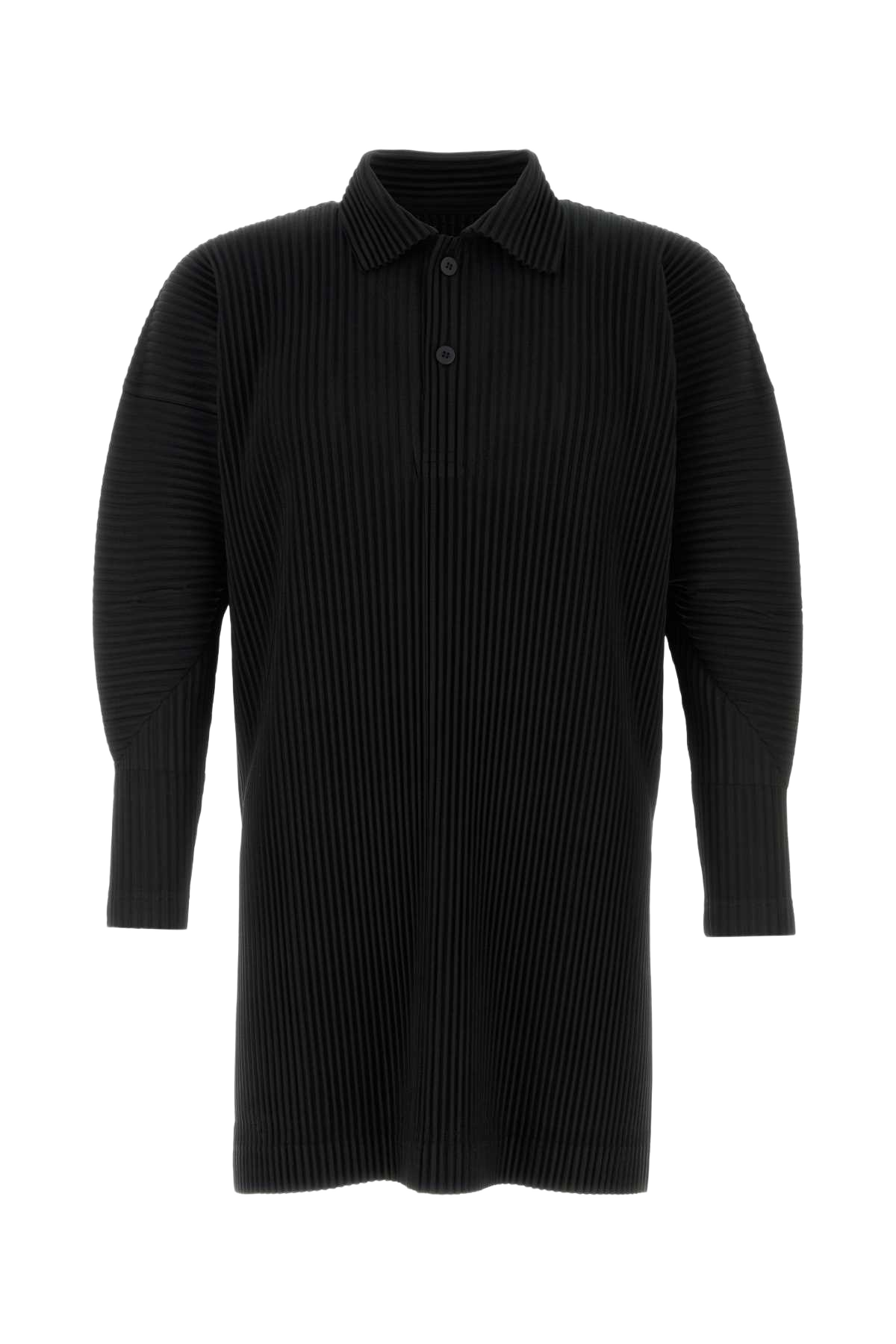 Black Polyester Polo Shirt Exterior