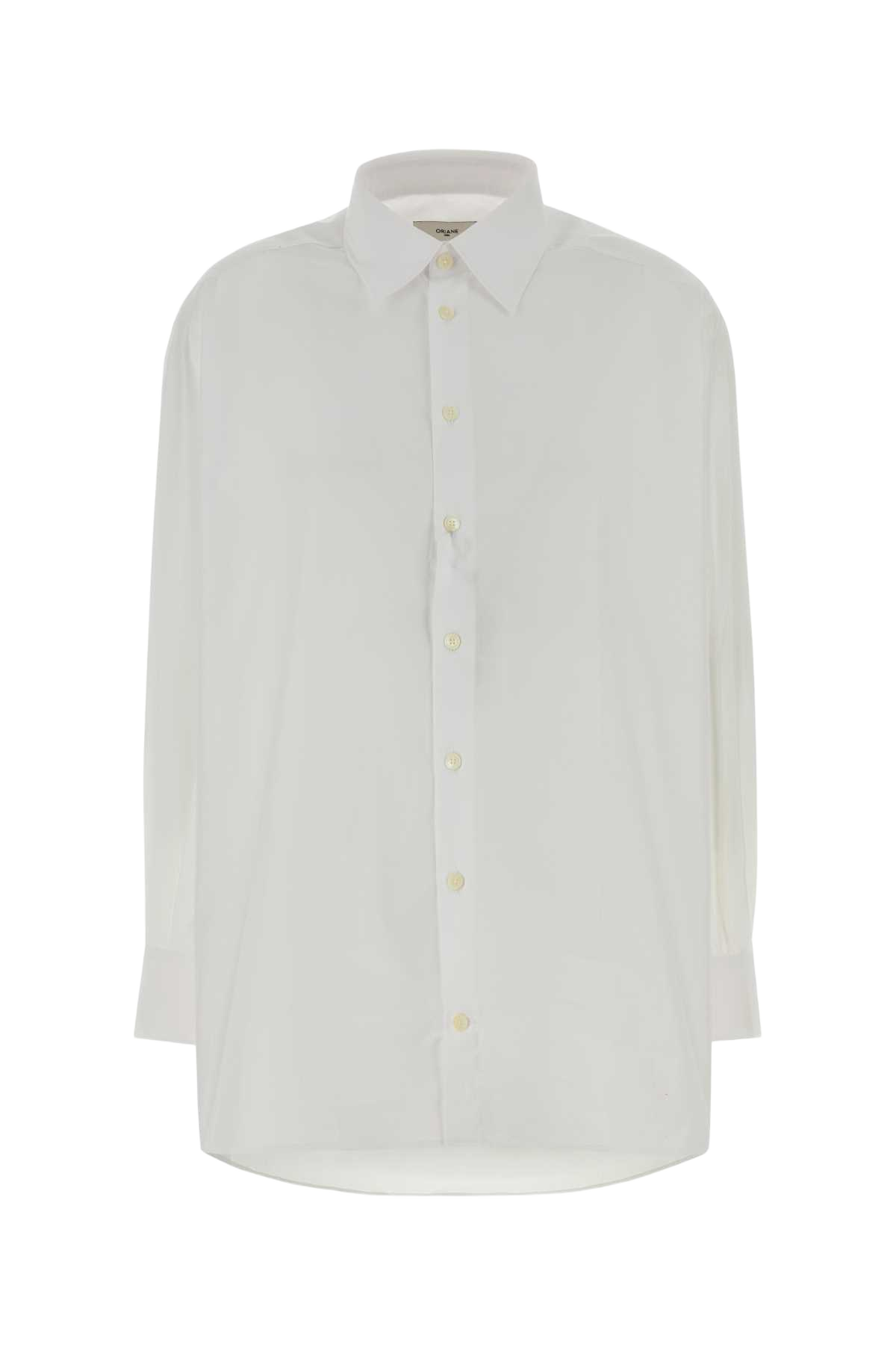 White Poplin Oversize Shirt Exterior: Fabric Camicie