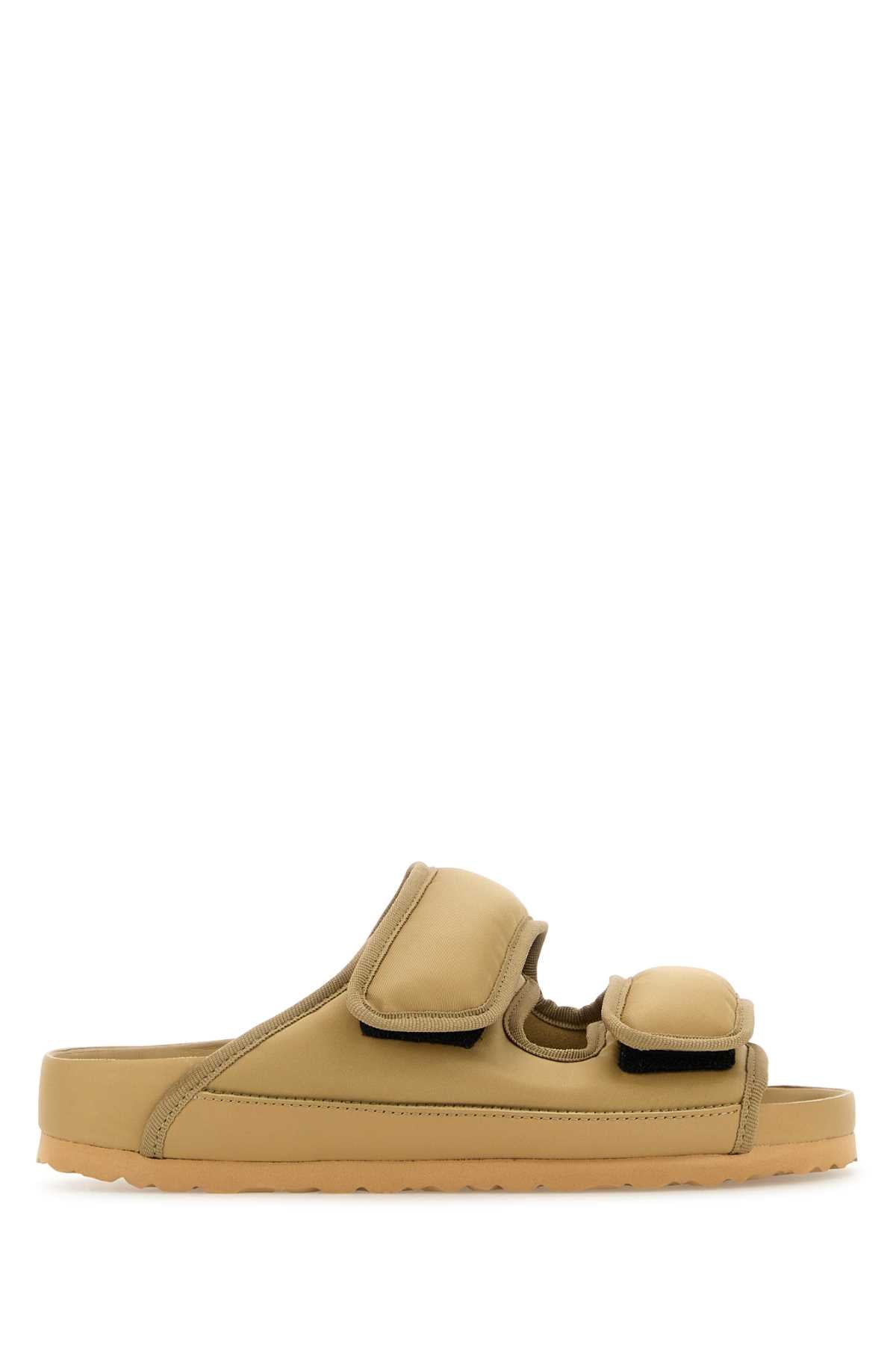 Beige Fabric Cosny Slippers Taffybeige