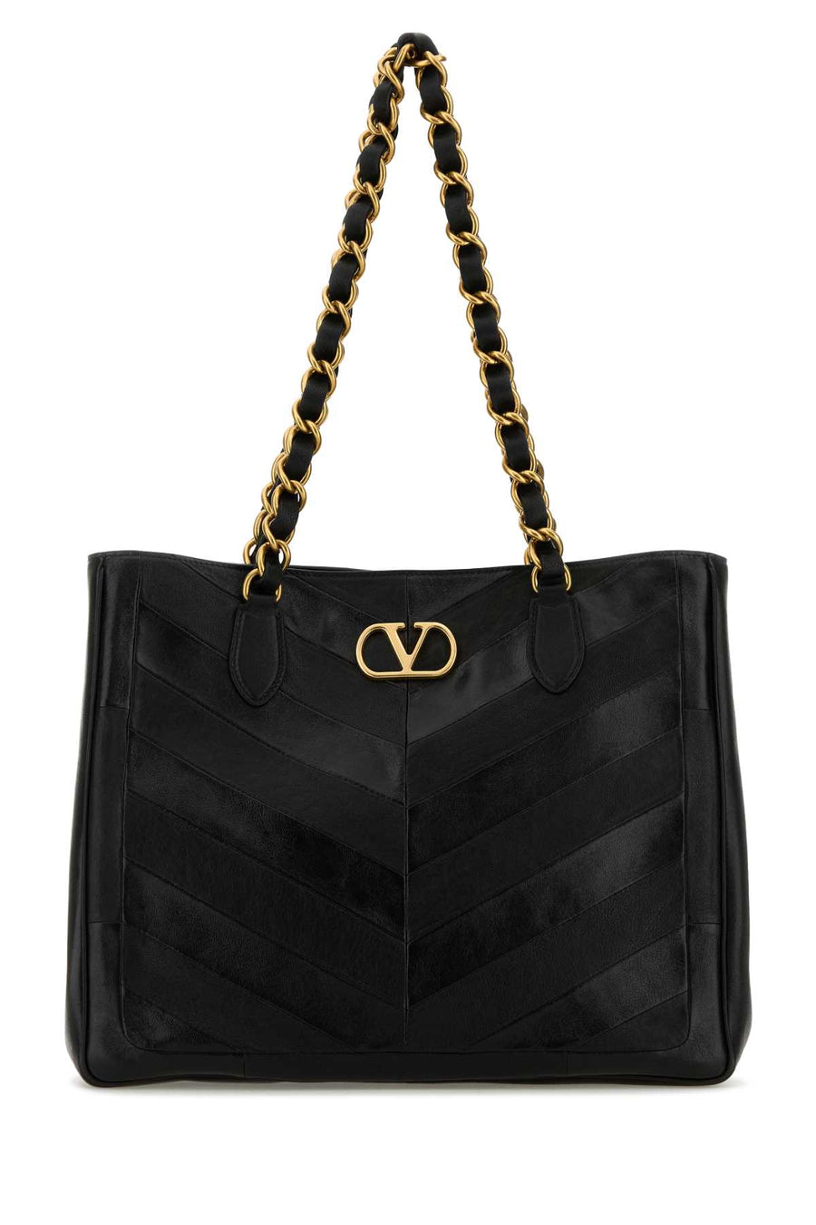 Valentino Garavani Laseine Lambskin leather shoulder bag in black