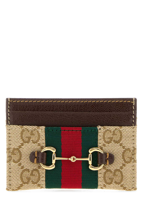 Gucci 52% Polyester card case in beige